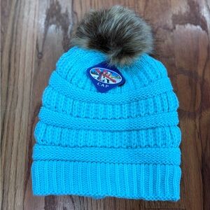 NWT Blue Knit Pom-Pom Beanie